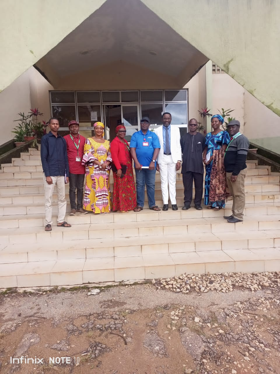 Group photograph of the team with Centre Director infront of Jos centre