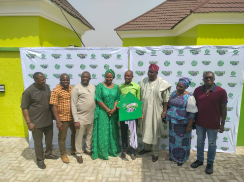 R-L: Prof.Jokthan(2nd Right) with the winners and other staff of GLOBACOM