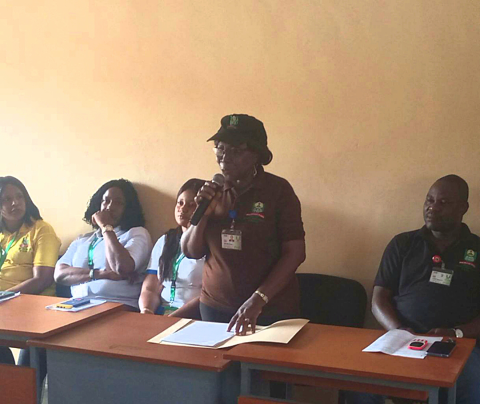 Director,Asaba Study Centre ,Prof.Chibuogwu Nnaka,addressing her audience at the students' forum